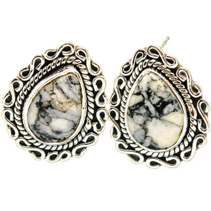 Pinolith Jasper Earrings handcrafted by Ana Silver Co - EARR428353 - Photo 2