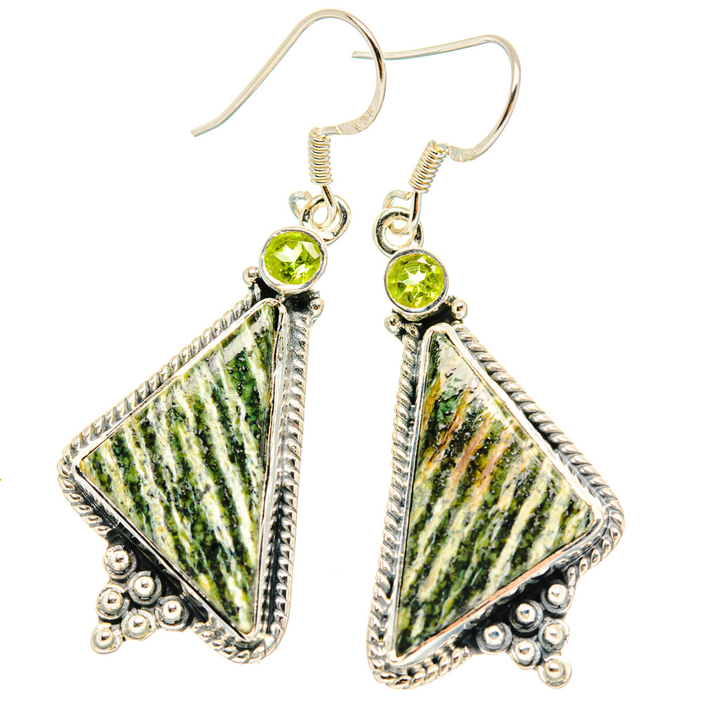 Green Swiss Opal Earrings handcrafted by Ana Silver Co - EARR428357 - Photo 2