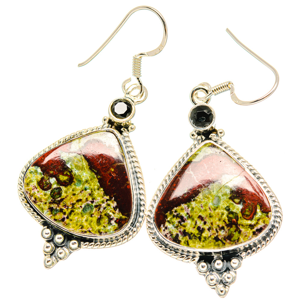 Dragon's Bloodstone Earrings handcrafted by Ana Silver Co - EARR428359 - Photo 2