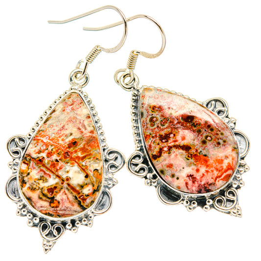 Crazy Lace Agate Earrings handcrafted by Ana Silver Co - EARR428361 - Photo 2