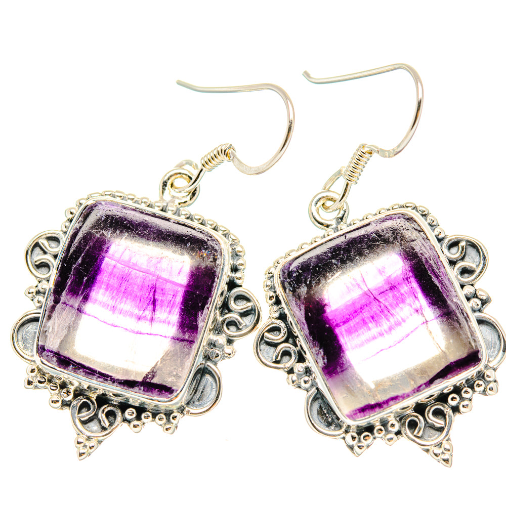 Fluorite Earrings handcrafted by Ana Silver Co - EARR428364 - Photo 2