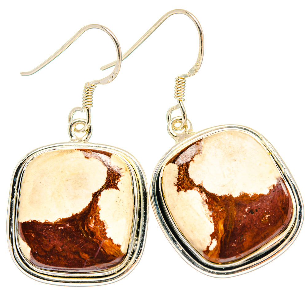 Peanut Wood Jasper Earrings handcrafted by Ana Silver Co - EARR428373 - Photo 2