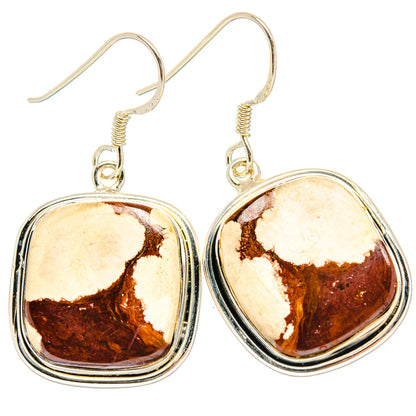Peanut Wood Jasper Earrings handcrafted by Ana Silver Co - EARR428373 - Photo 2