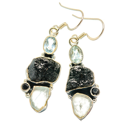 Tektite Earrings handcrafted by Ana Silver Co - EARR428376 - Photo 2