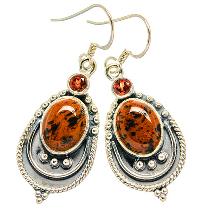 Mahogany Obsidian Earrings handcrafted by Ana Silver Co - EARR428377 - Photo 2