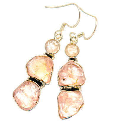Rose Quartz Earrings handcrafted by Ana Silver Co - EARR428387 - Photo 2