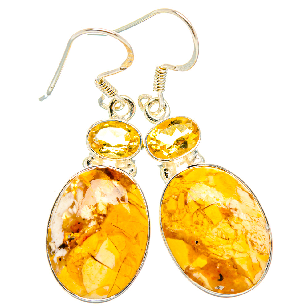 Brecciated Mookaite Earrings handcrafted by Ana Silver Co - EARR428395 - Photo 2