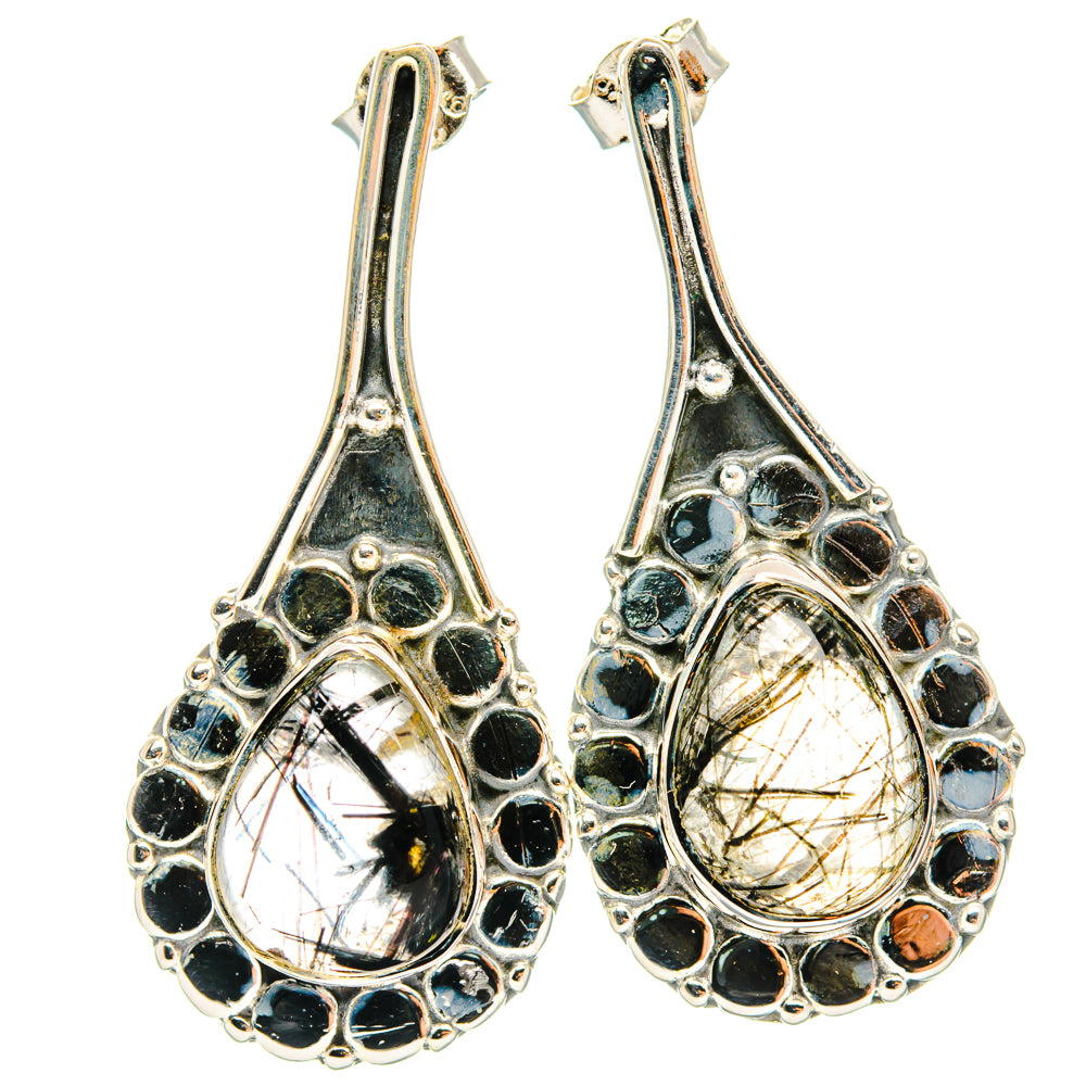 Tourmalinated Quartz Earrings handcrafted by Ana Silver Co - EARR428401 - Photo 2