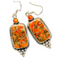 Orange Copper Composite Turquoise Earrings handcrafted by Ana Silver Co - EARR428418 - Photo 2
