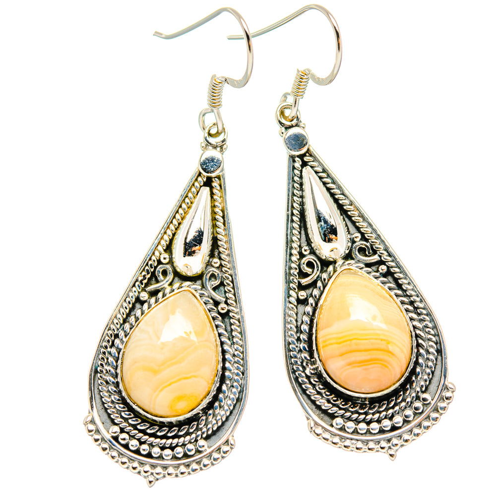 Laguna Lace Agate Earrings handcrafted by Ana Silver Co - EARR428420 - Photo 2