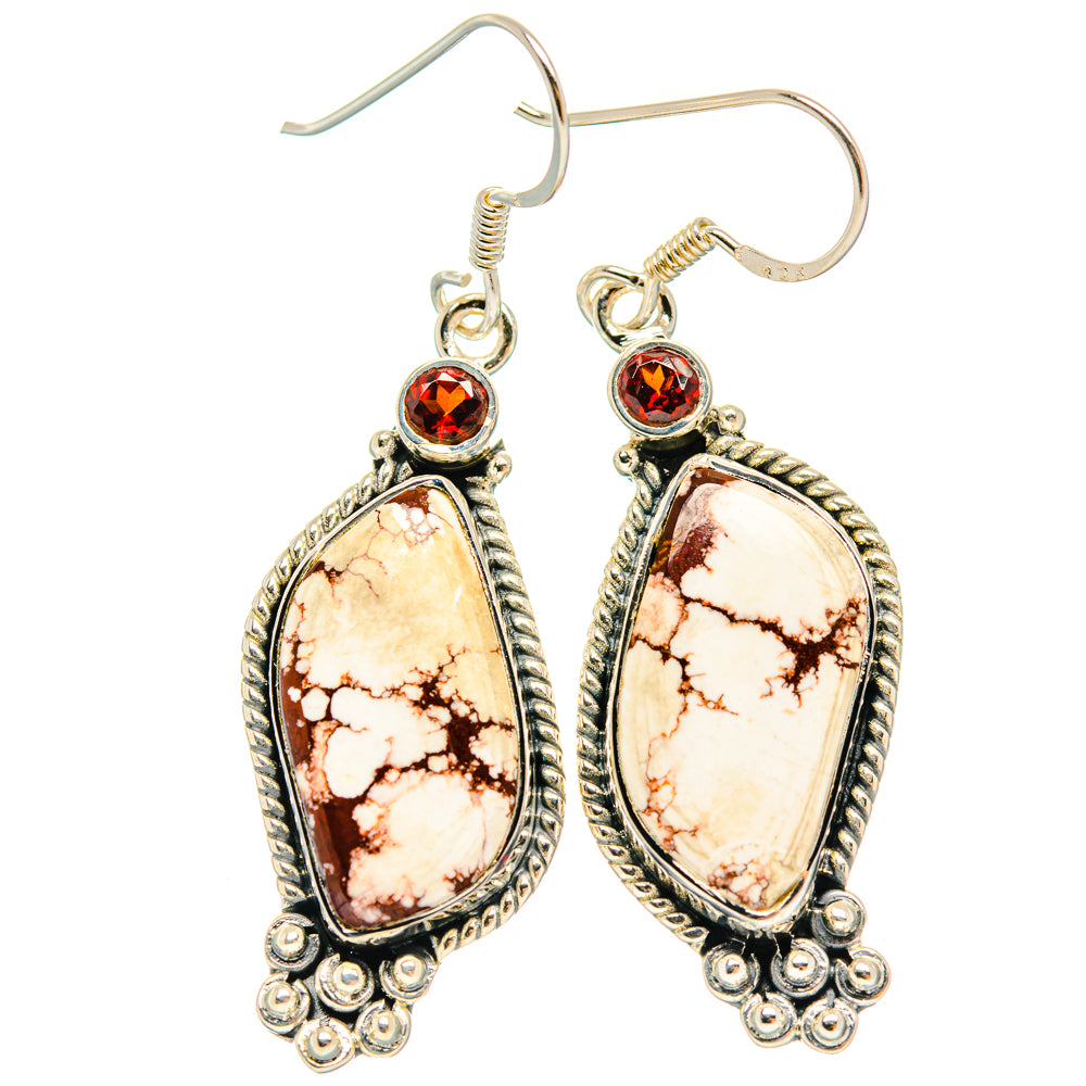 Wild Horse Jasper Earrings handcrafted by Ana Silver Co - EARR428423 - Photo 2