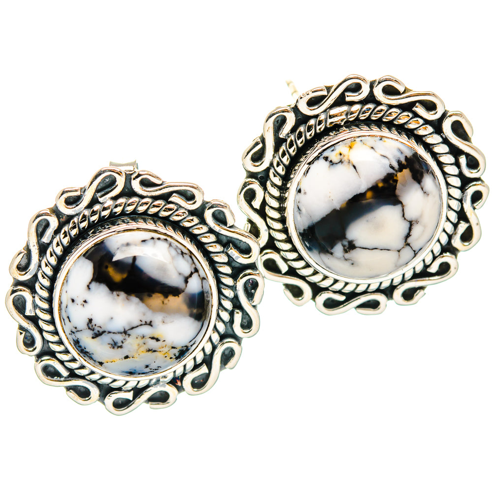 Dendritic Opal Earrings handcrafted by Ana Silver Co - EARR428439 - Photo 2