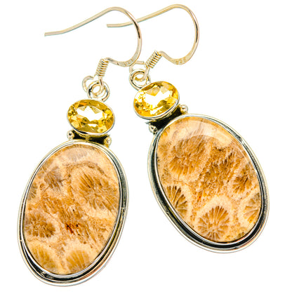Fossil Coral Earrings handcrafted by Ana Silver Co - EARR428443 - Photo 2