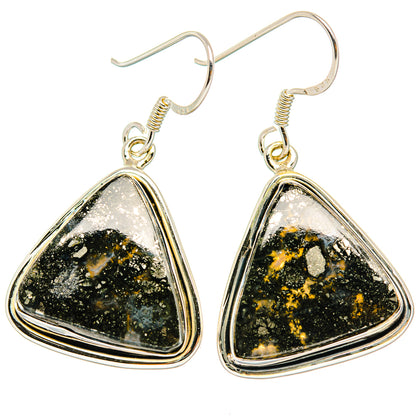 Pyrite Agate Earrings handcrafted by Ana Silver Co - EARR428453 - Photo 2