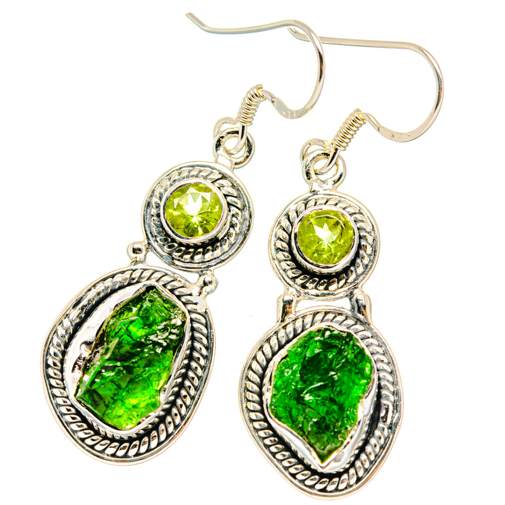 Chrome Diopside Earrings handcrafted by Ana Silver Co - EARR428457 - Photo 2