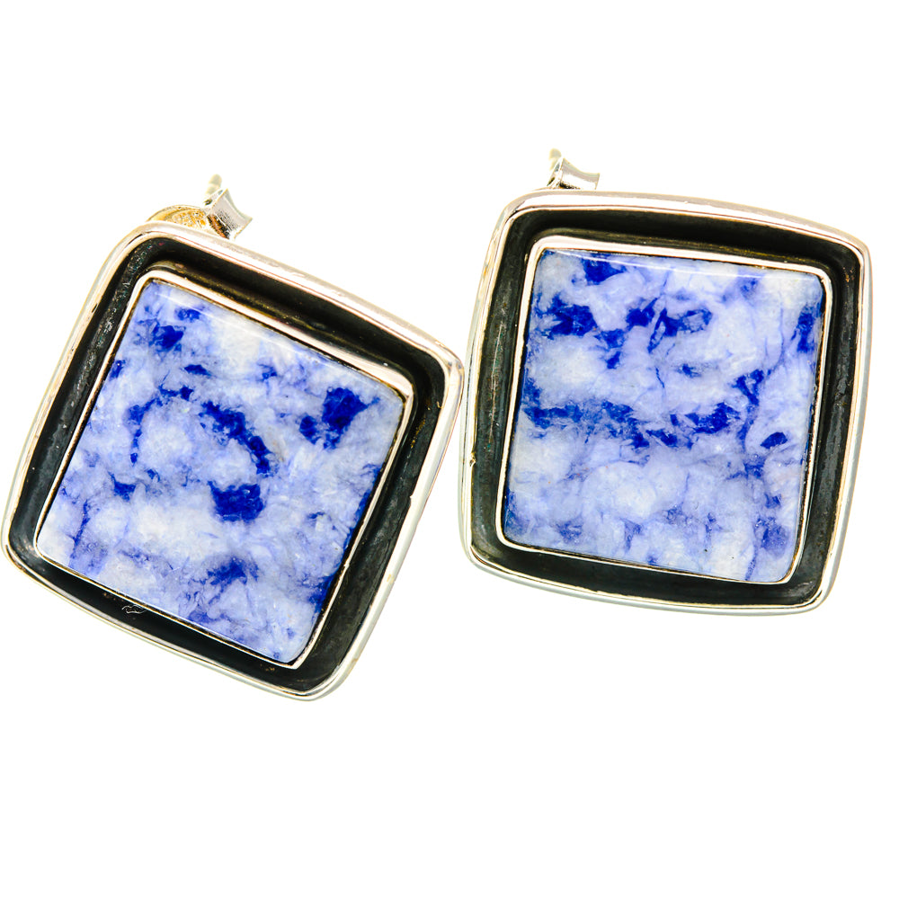 Sodalite Earrings handcrafted by Ana Silver Co - EARR428459 - Photo 2