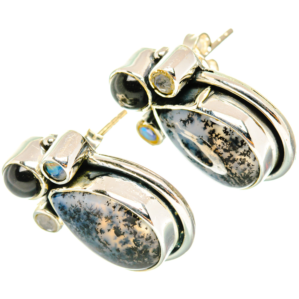 Dendritic Opal Earrings handcrafted by Ana Silver Co - EARR428467 - Photo 2