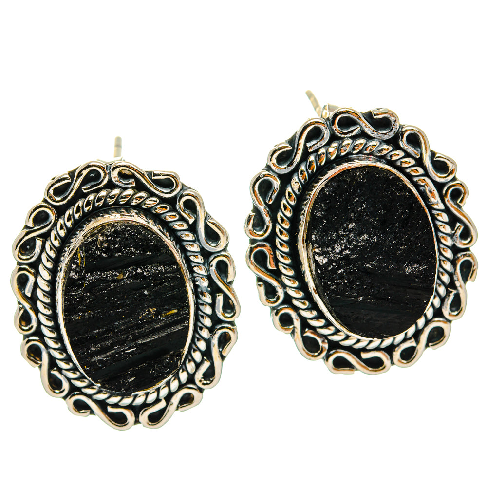 Black Tourmaline Earrings handcrafted by Ana Silver Co - EARR428490 - Photo 2
