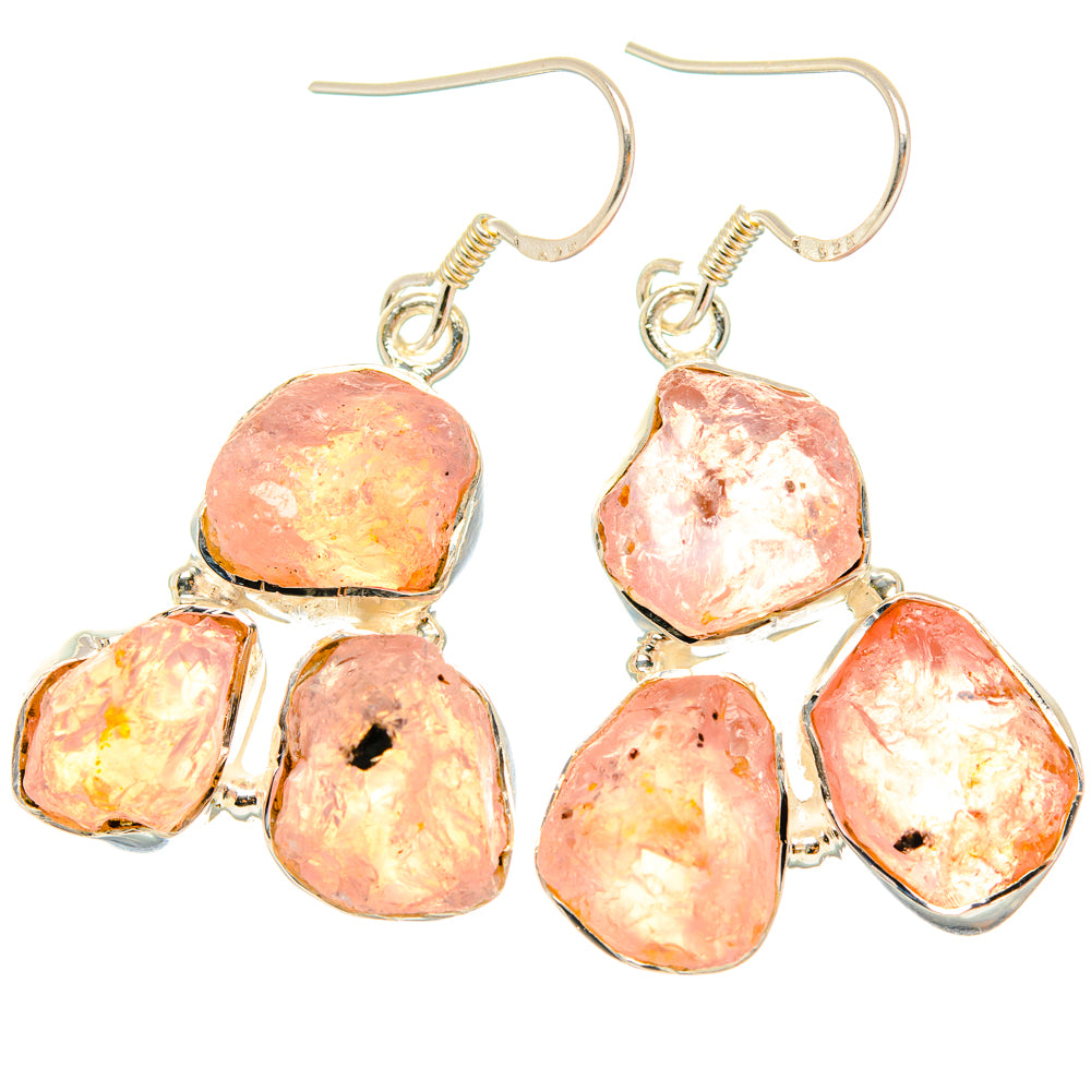 Rose Quartz Earrings handcrafted by Ana Silver Co - EARR428493 - Photo 2