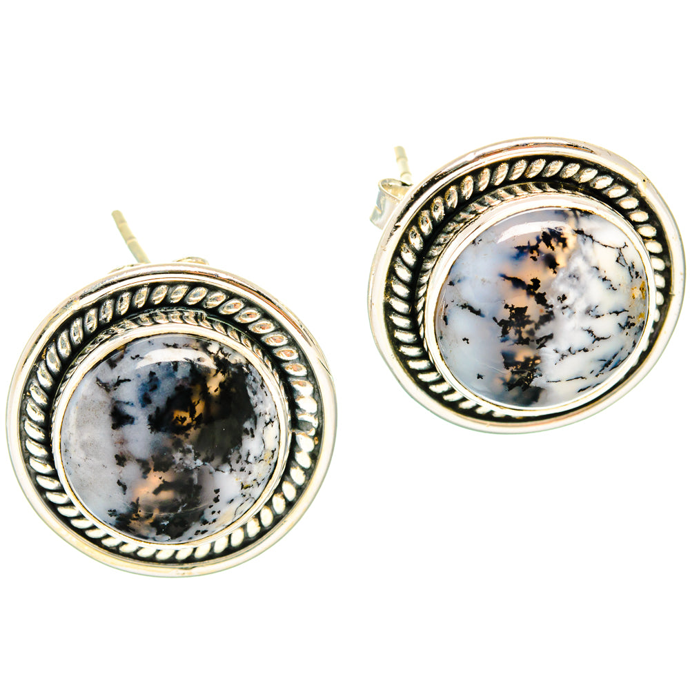 Dendritic Opal Earrings handcrafted by Ana Silver Co - EARR428494 - Photo 2