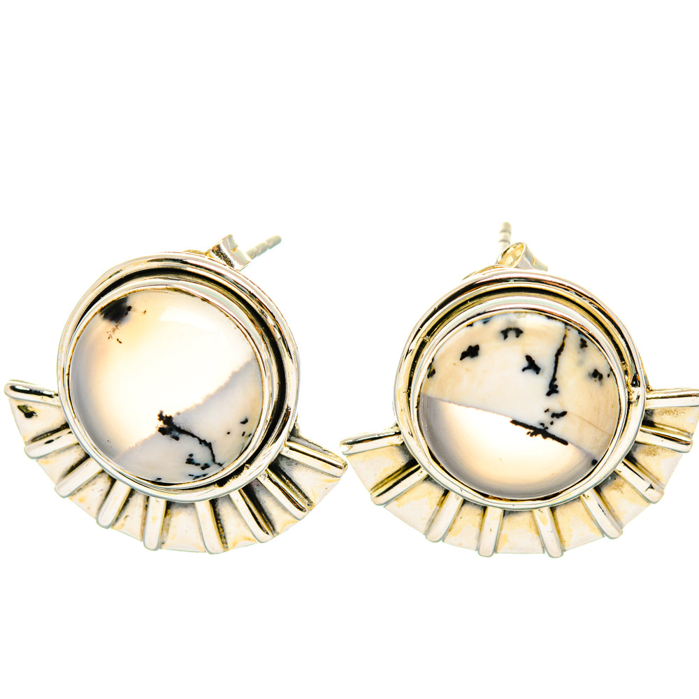 Dendritic Opal Earrings handcrafted by Ana Silver Co - EARR428498 - Photo 2