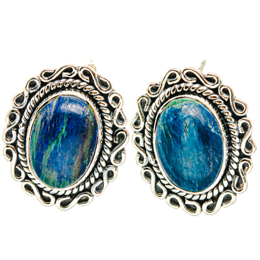 Azurite Earrings handcrafted by Ana Silver Co - EARR428500 - Photo 2