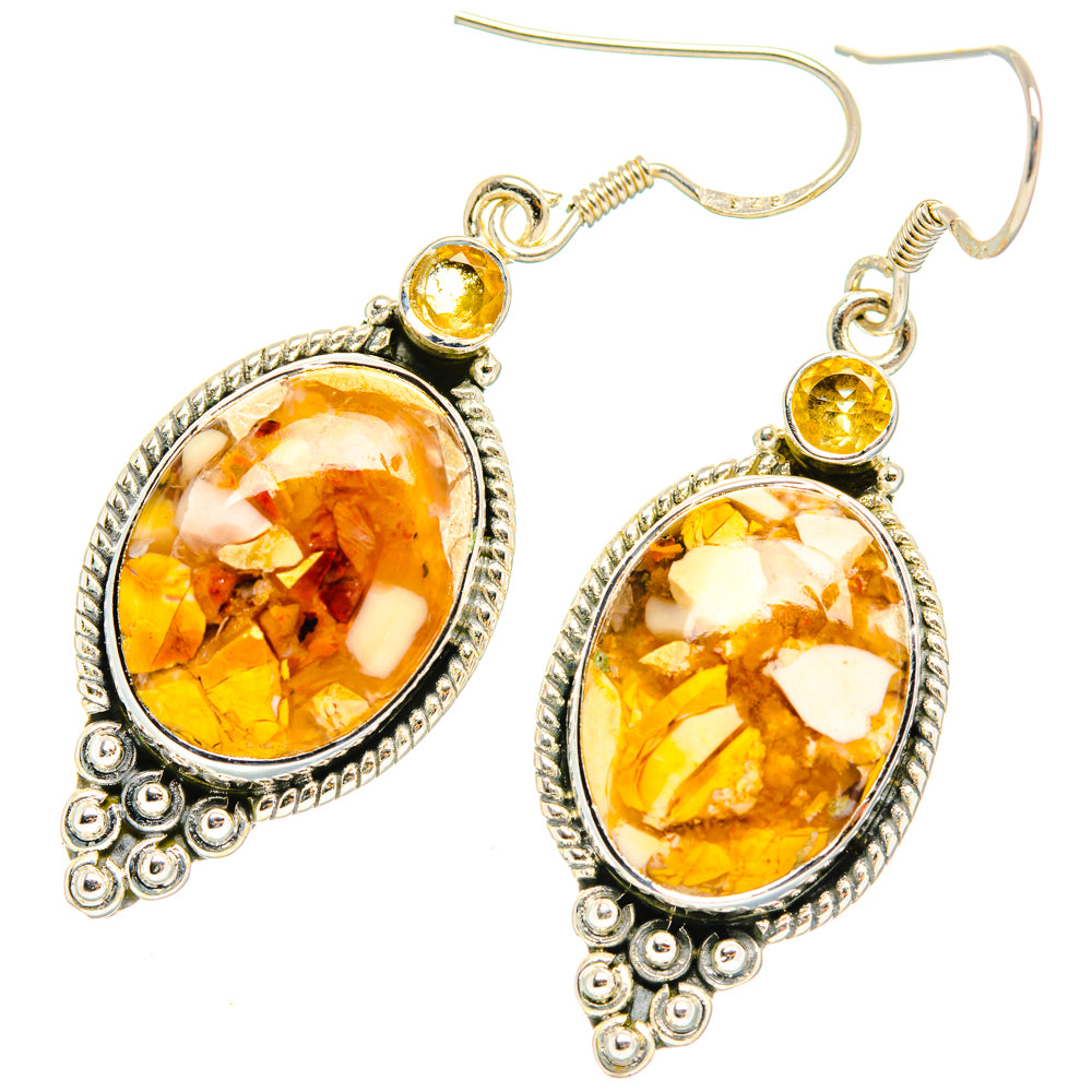 Brecciated Mookaite Earrings handcrafted by Ana Silver Co - EARR428507 - Photo 2