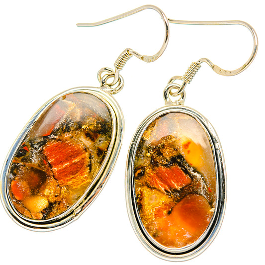Orange Jasper Earrings handcrafted by Ana Silver Co - EARR428516 - Photo 2