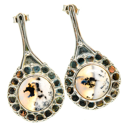 Dendritic Opal Earrings handcrafted by Ana Silver Co - EARR428518 - Photo 2