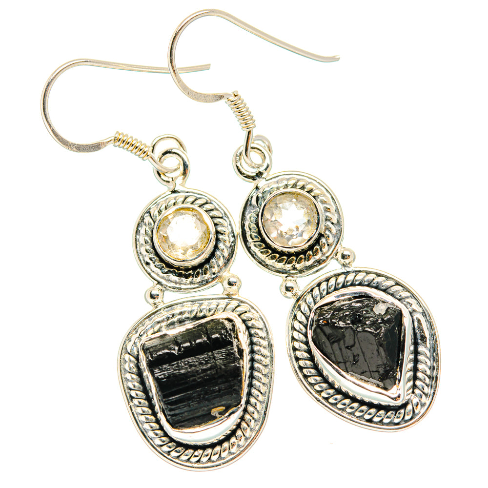 Black Tourmaline Earrings handcrafted by Ana Silver Co - EARR428529 - Photo 2