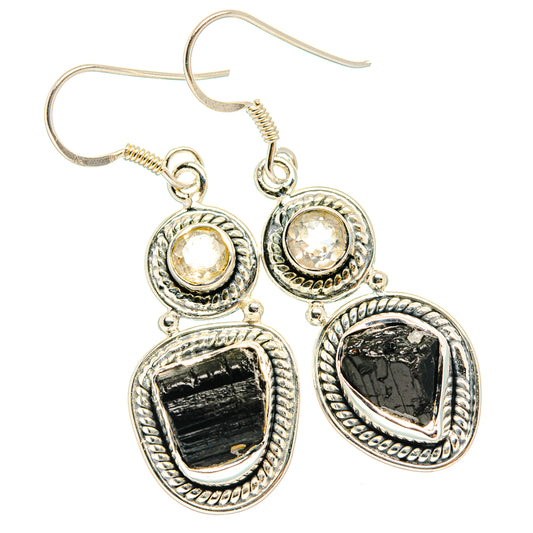 Black Tourmaline Earrings handcrafted by Ana Silver Co - EARR428529 - Photo 2