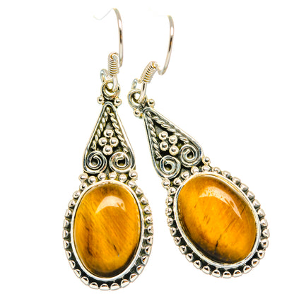 Tiger Eye Earrings handcrafted by Ana Silver Co - EARR428531 - Photo 2