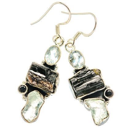 Black Tourmaline Earrings handcrafted by Ana Silver Co - EARR428533 - Photo 2