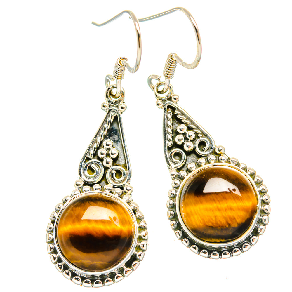 Tiger Eye Earrings handcrafted by Ana Silver Co - EARR428602 - Photo 2