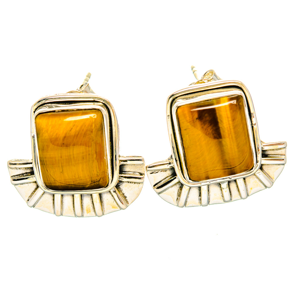 Tiger Eye Earrings handcrafted by Ana Silver Co - EARR428604 - Photo 2