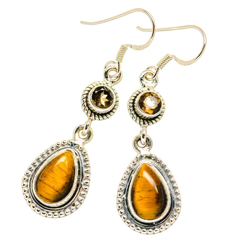 Tiger Eye Earrings handcrafted by Ana Silver Co - EARR428620 - Photo 2