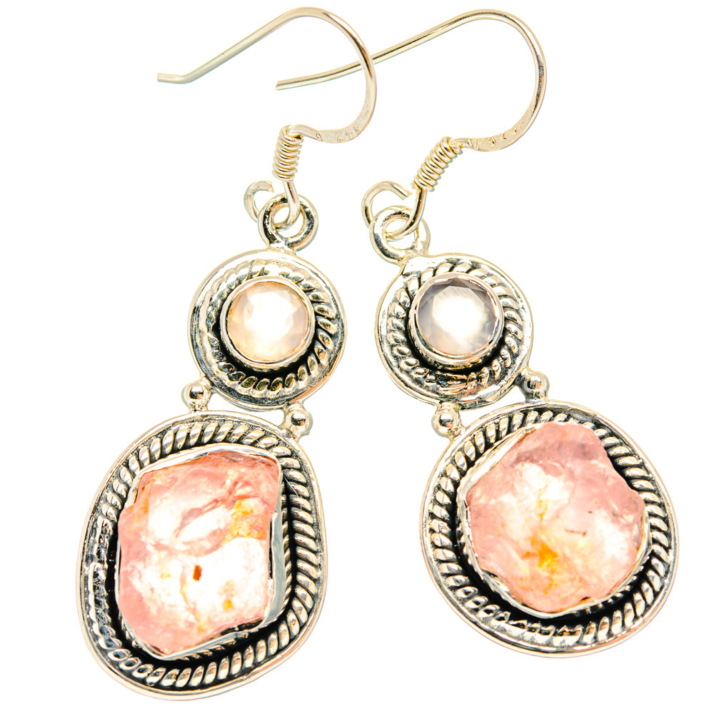 Rose Quartz Earrings handcrafted by Ana Silver Co - EARR428644 - Photo 2