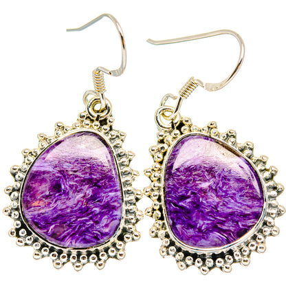 Charoite Earrings handcrafted by Ana Silver Co - EARR428646 - Photo 2