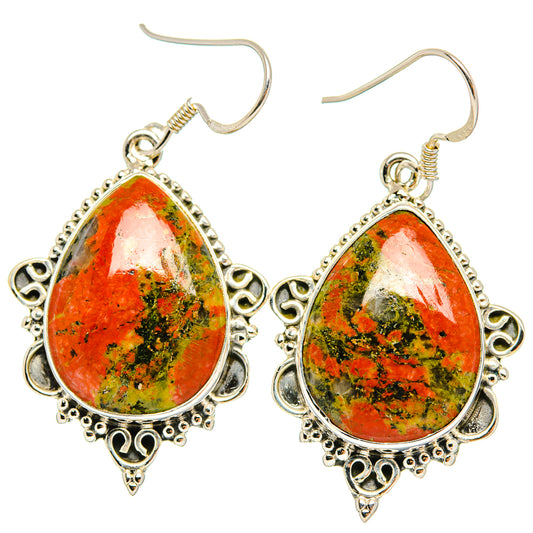 Unakite Earrings handcrafted by Ana Silver Co - EARR428657 - Photo 2