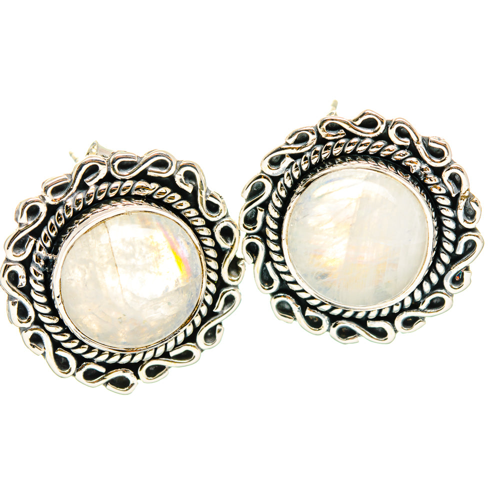 Rainbow Moonstone Earrings handcrafted by Ana Silver Co - EARR428662 - Photo 2