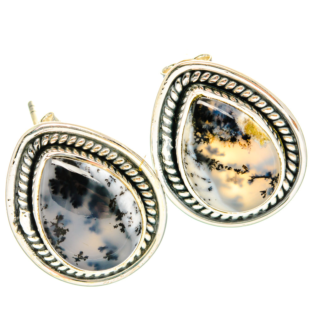 Dendritic Opal Earrings handcrafted by Ana Silver Co - EARR428667 - Photo 2