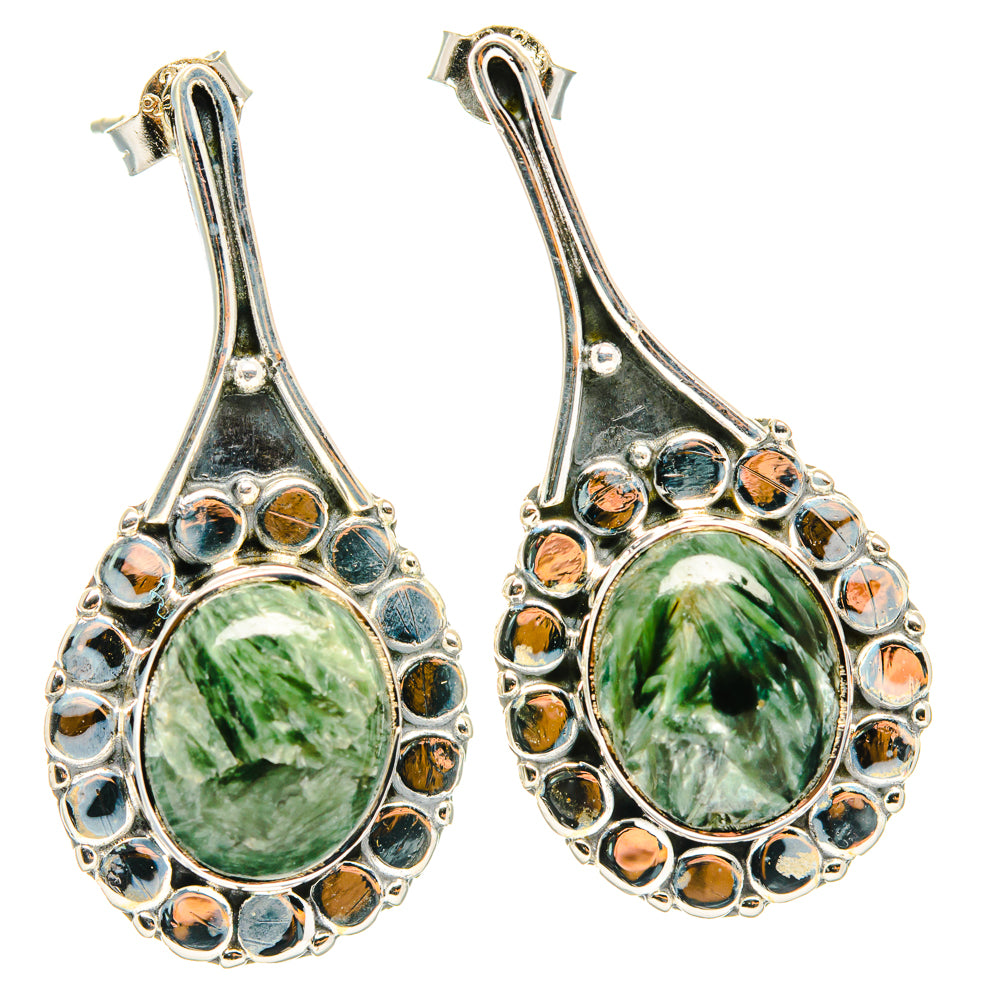Seraphinite Earrings handcrafted by Ana Silver Co - EARR428672 - Photo 2