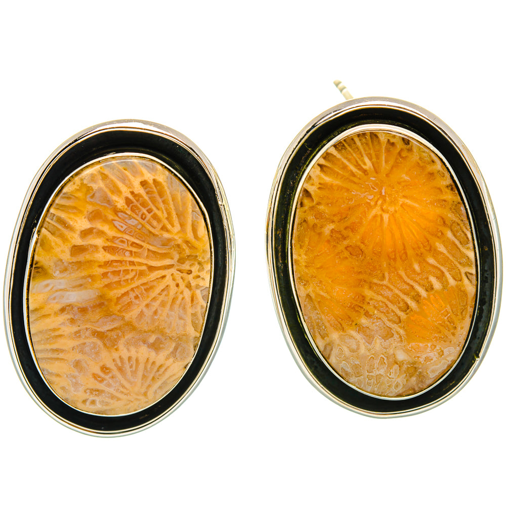 Fossil Coral Earrings handcrafted by Ana Silver Co - EARR428692 - Photo 2