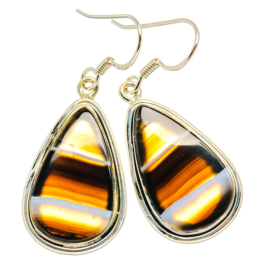 Botswana Agate Earrings handcrafted by Ana Silver Co - EARR428701 - Photo 2
