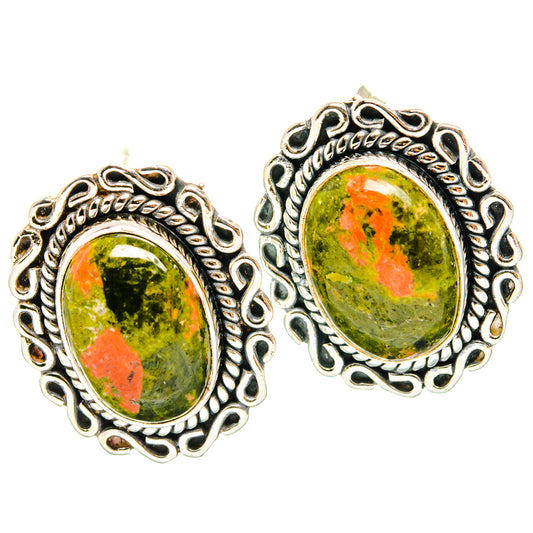 Unakite Earrings handcrafted by Ana Silver Co - EARR428706 - Photo 2