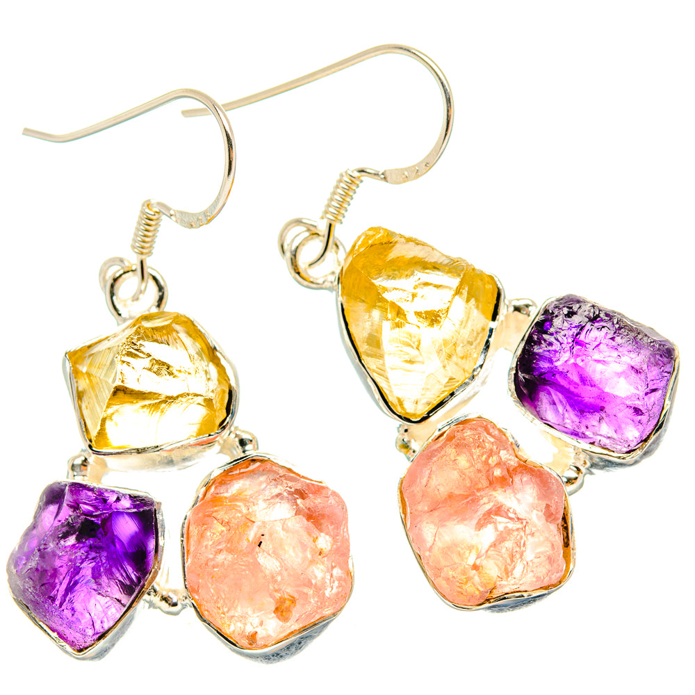 Rose Quartz Earrings handcrafted by Ana Silver Co - EARR428724 - Photo 2
