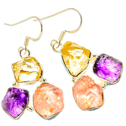 Rose Quartz Earrings handcrafted by Ana Silver Co - EARR428724 - Photo 2