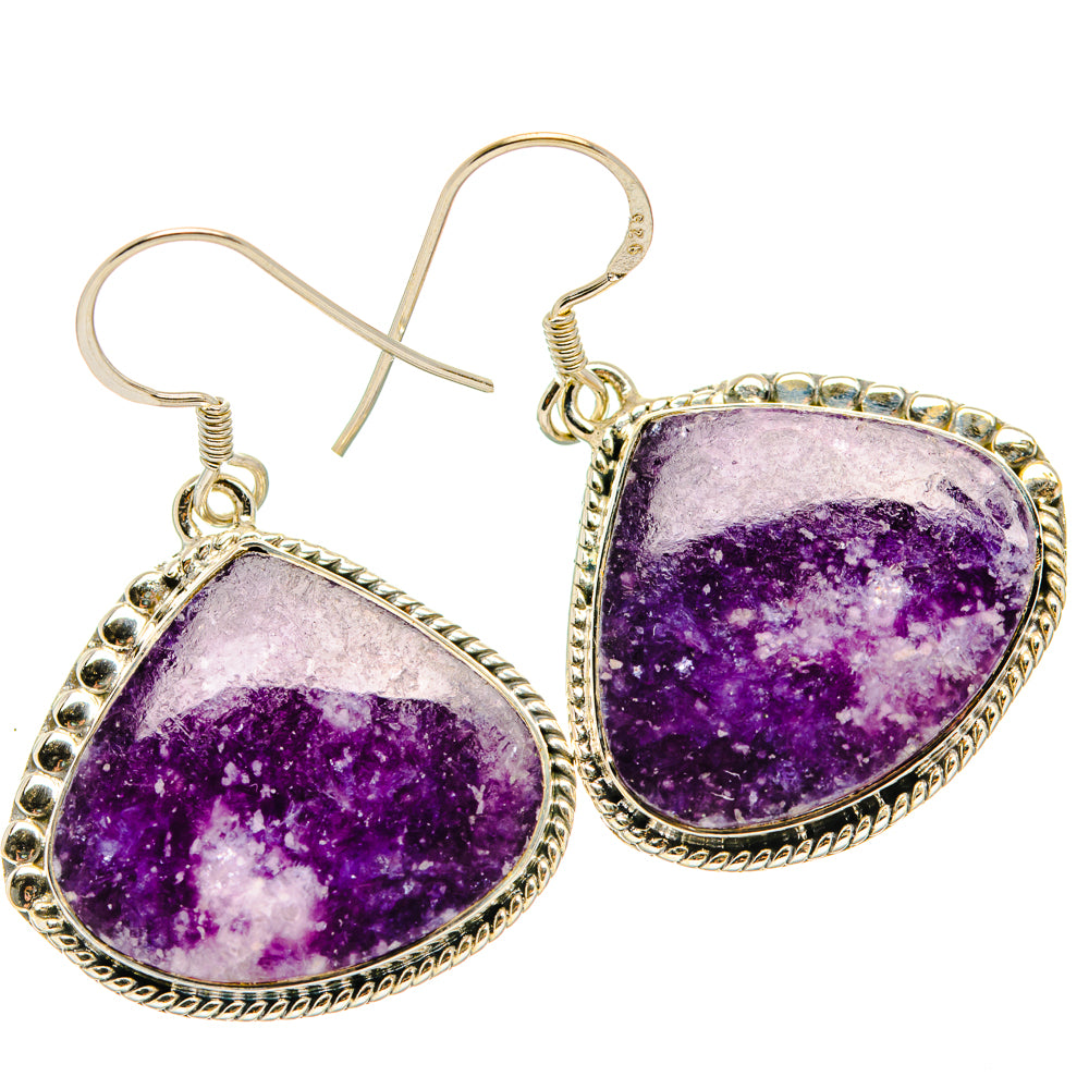 Lepidolite Earrings handcrafted by Ana Silver Co - EARR428729 - Photo 2