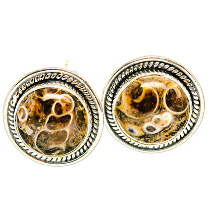 Turritella Agate Earrings handcrafted by Ana Silver Co - EARR428741 - Photo 2