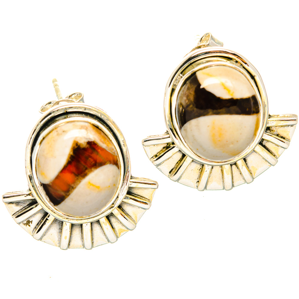 Peanut Wood Jasper Earrings handcrafted by Ana Silver Co - EARR428780 - Photo 2